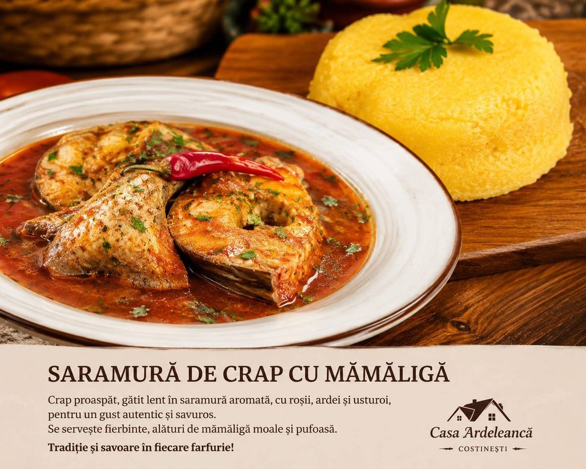 Saramura de crap cu mamaliguta